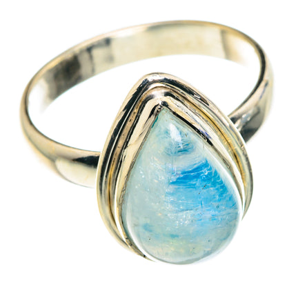 Rainbow Moonstone Rings handcrafted by Ana Silver Co - RING88987