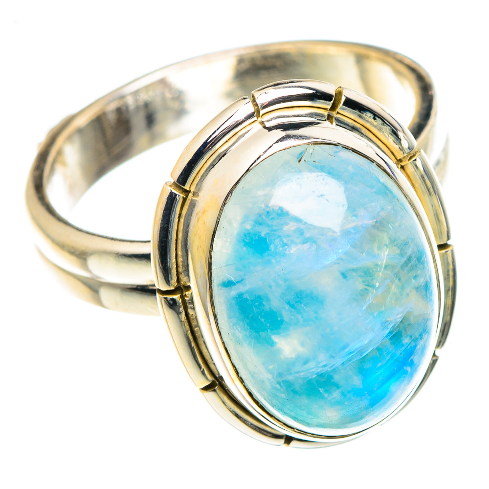 Rainbow Moonstone Rings handcrafted by Ana Silver Co - RING88989