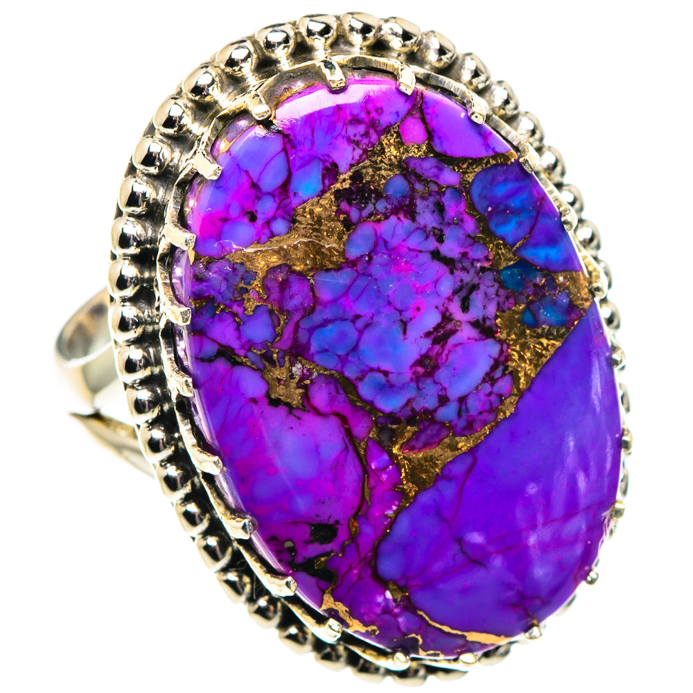 Purple Copper Composite Turquoise Rings handcrafted by Ana Silver Co - RING89026