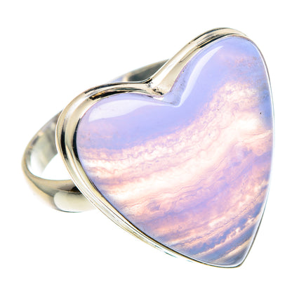 Blue Lace Agate Rings handcrafted by Ana Silver Co - RING89028