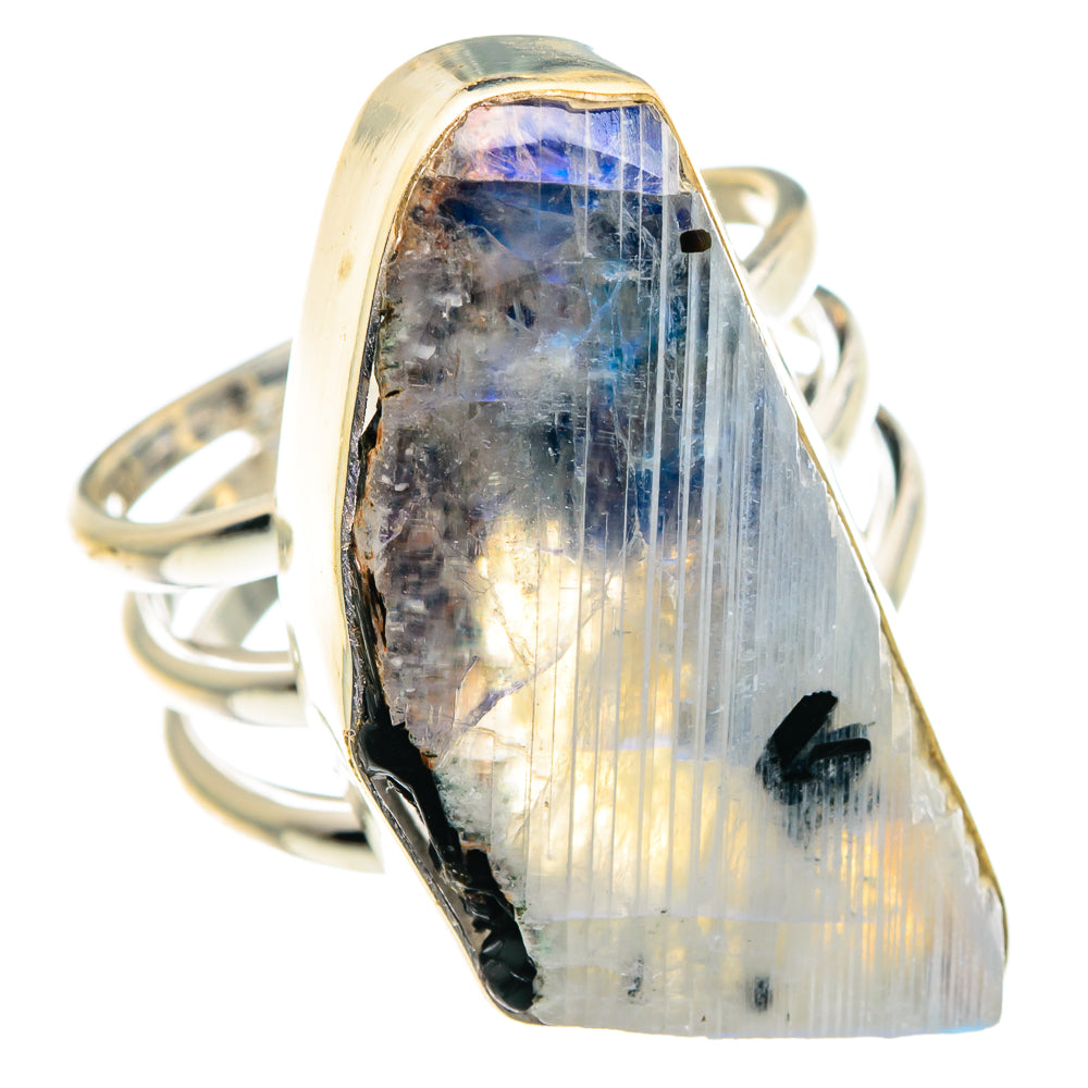 Rainbow Moonstone Rings handcrafted by Ana Silver Co - RING89029
