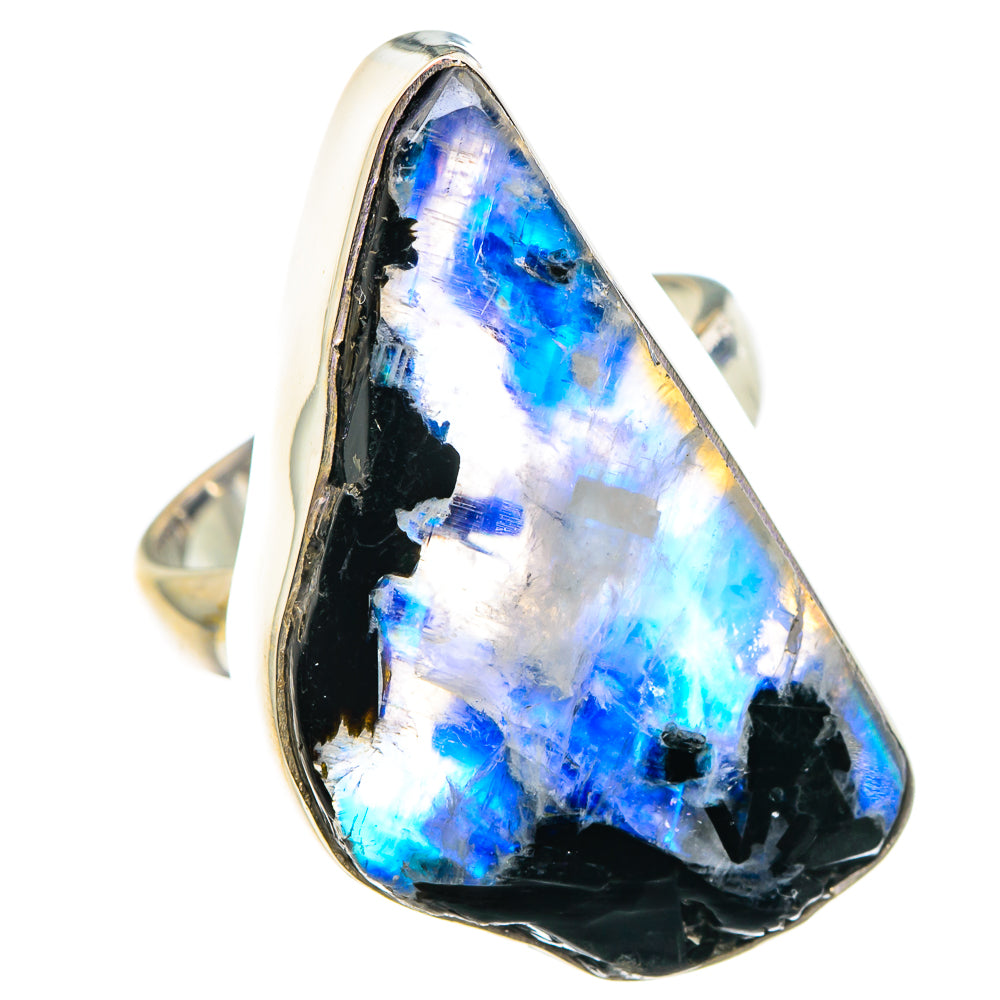 Rainbow Moonstone Rings handcrafted by Ana Silver Co - RING89030