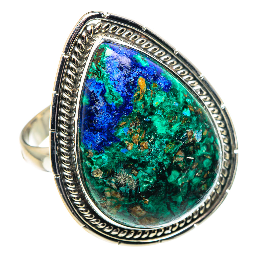 Azurite Malachite Rings handcrafted by Ana Silver Co - RING89056
