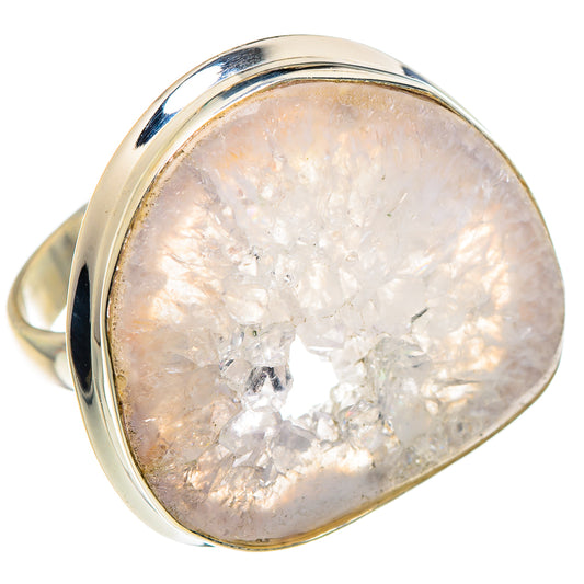 White Geode Slice Rings handcrafted by Ana Silver Co - RING89063