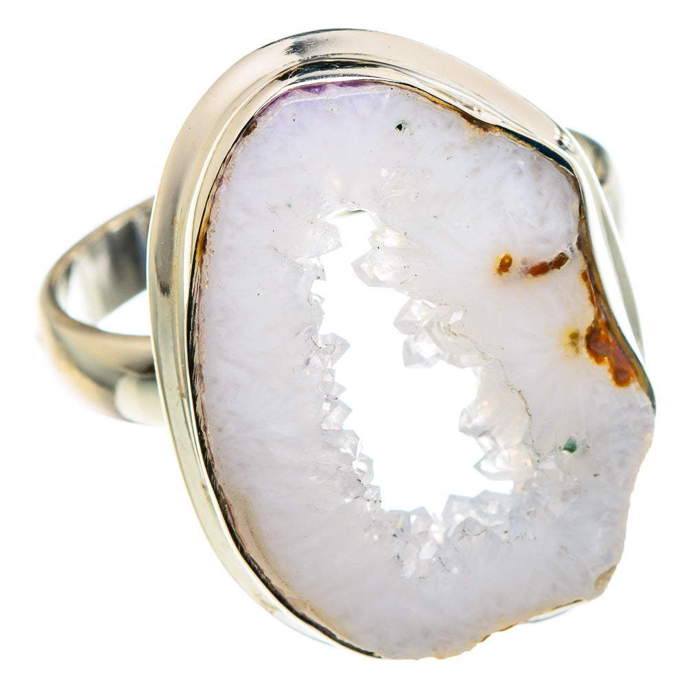 White Geode Slice Rings handcrafted by Ana Silver Co - RING89095