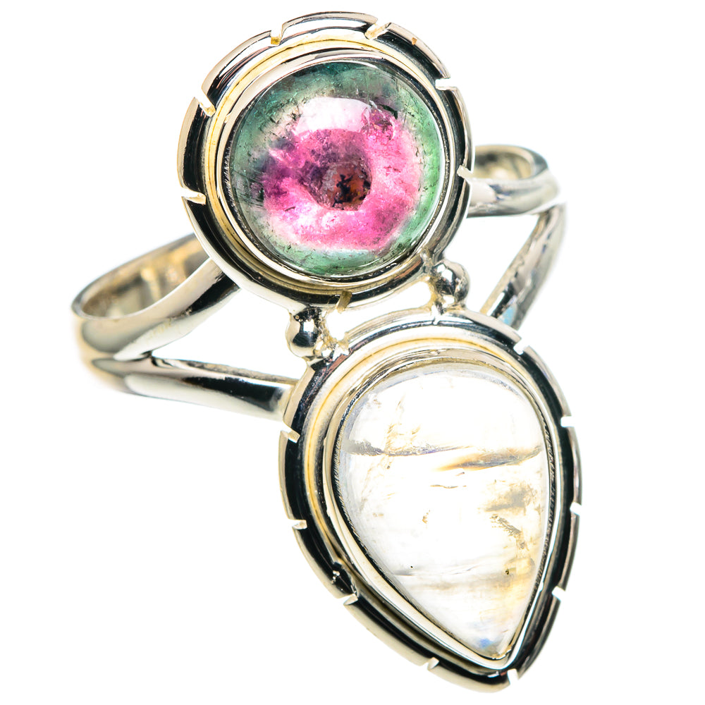 Rainbow Moonstone Rings handcrafted by Ana Silver Co - RING89096