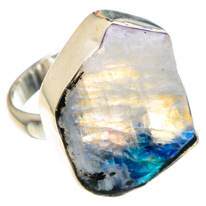 Rainbow Moonstone Rings handcrafted by Ana Silver Co - RING89132