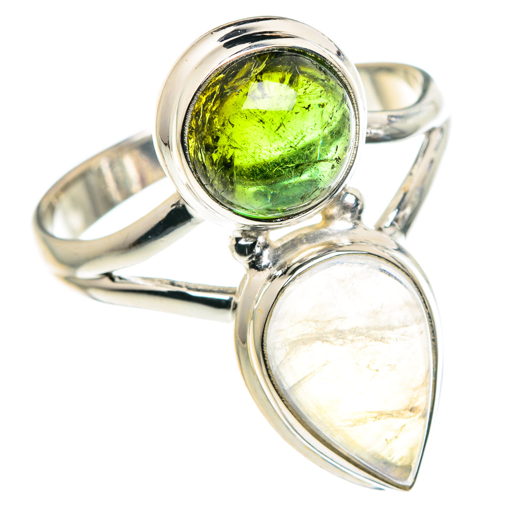 Rainbow Moonstone Rings handcrafted by Ana Silver Co - RING89145