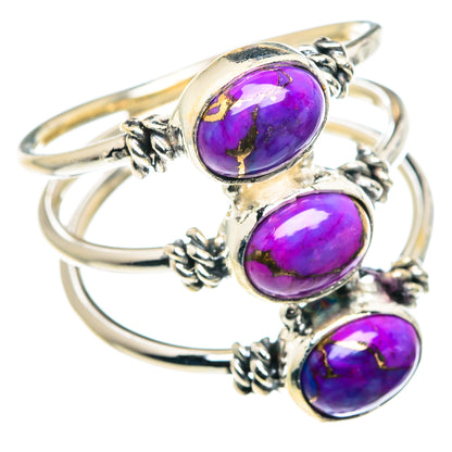 Purple Copper Composite Turquoise Rings handcrafted by Ana Silver Co - RING89160