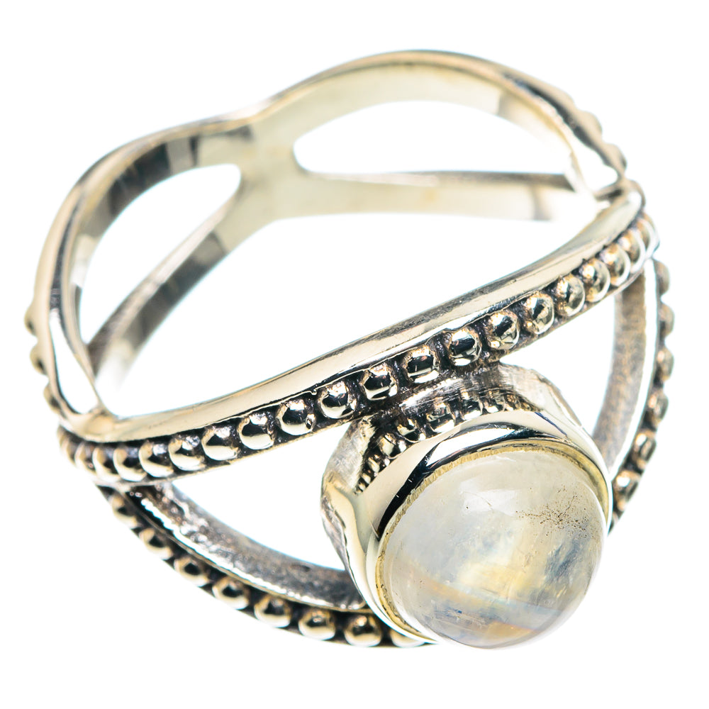 Rainbow Moonstone Rings handcrafted by Ana Silver Co - RING89194
