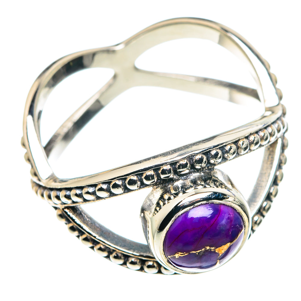 Purple Copper Composite Turquoise Rings handcrafted by Ana Silver Co - RING89219