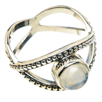 Rainbow Moonstone Rings handcrafted by Ana Silver Co - RING89222