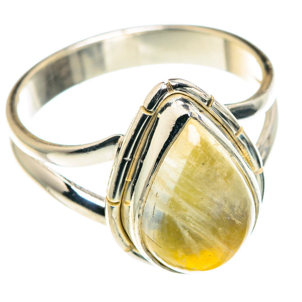 Yellow Moonstone Rings handcrafted by Ana Silver Co - RING89227