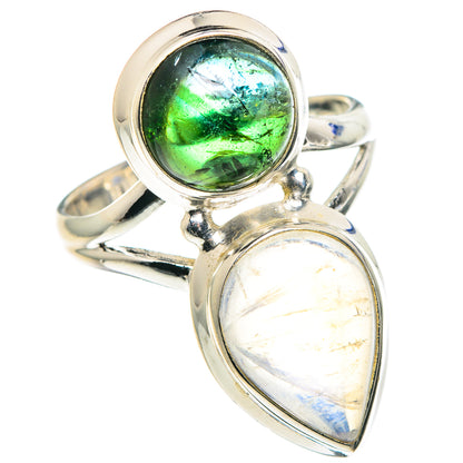 Rainbow Moonstone Rings handcrafted by Ana Silver Co - RING89236