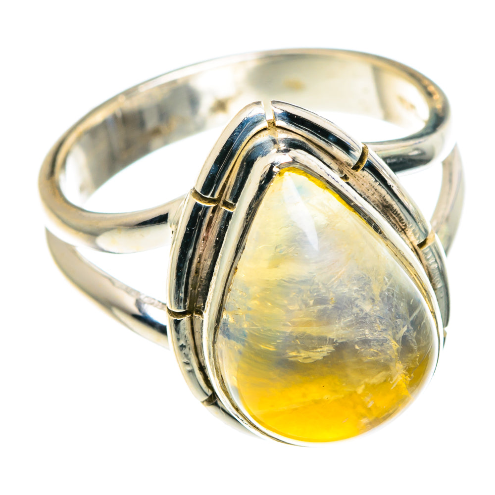 Yellow Moonstone Rings handcrafted by Ana Silver Co - RING89273