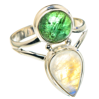 Rainbow Moonstone Rings handcrafted by Ana Silver Co - RING89282