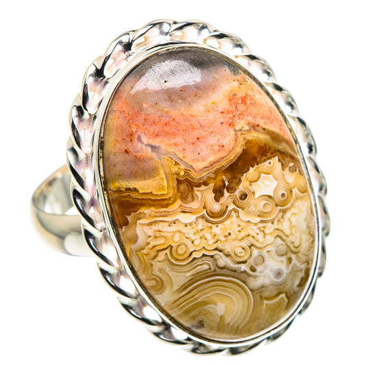 Laguna Lace Agate Rings handcrafted by Ana Silver Co - RING89304