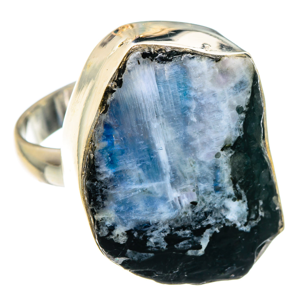 Rainbow Moonstone Rings handcrafted by Ana Silver Co - RING89321