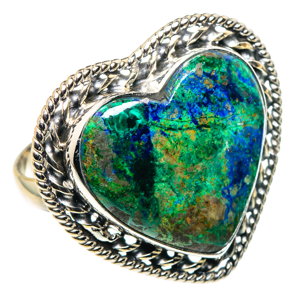 Azurite Malachite Rings handcrafted by Ana Silver Co - RING89324