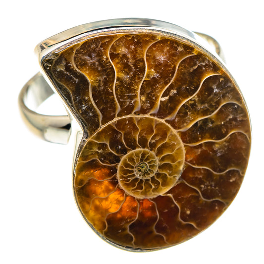 Ammonite Fossil Rings handcrafted by Ana Silver Co - RING89337
