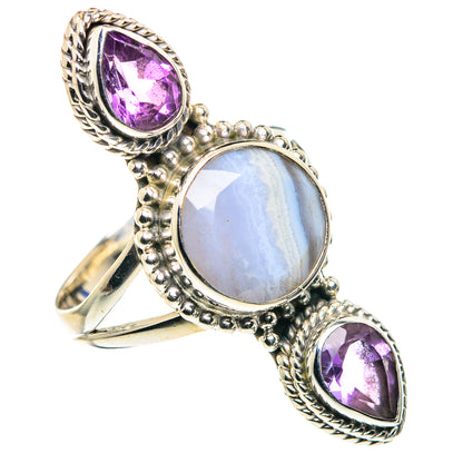 Blue Lace Agate Rings handcrafted by Ana Silver Co - RING89342