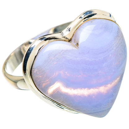 Blue Lace Agate Rings handcrafted by Ana Silver Co - RING89350