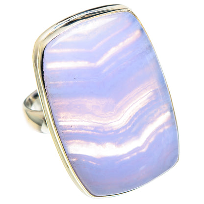 Blue Lace Agate Rings handcrafted by Ana Silver Co - RING89352