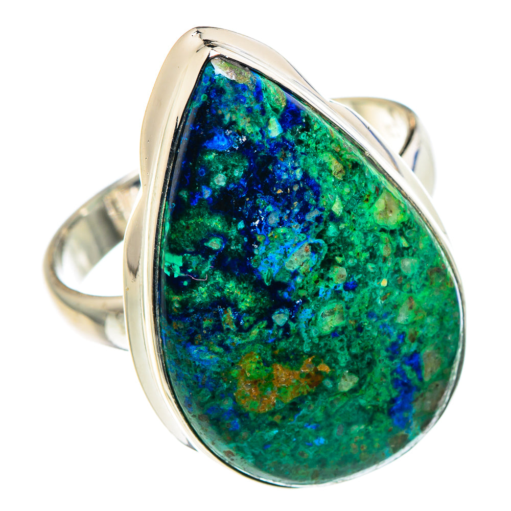 Azurite Malachite Rings handcrafted by Ana Silver Co - RING89354