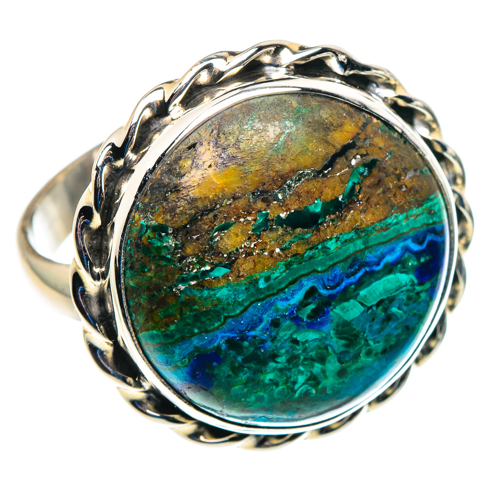 Azurite Malachite Rings handcrafted by Ana Silver Co - RING89403
