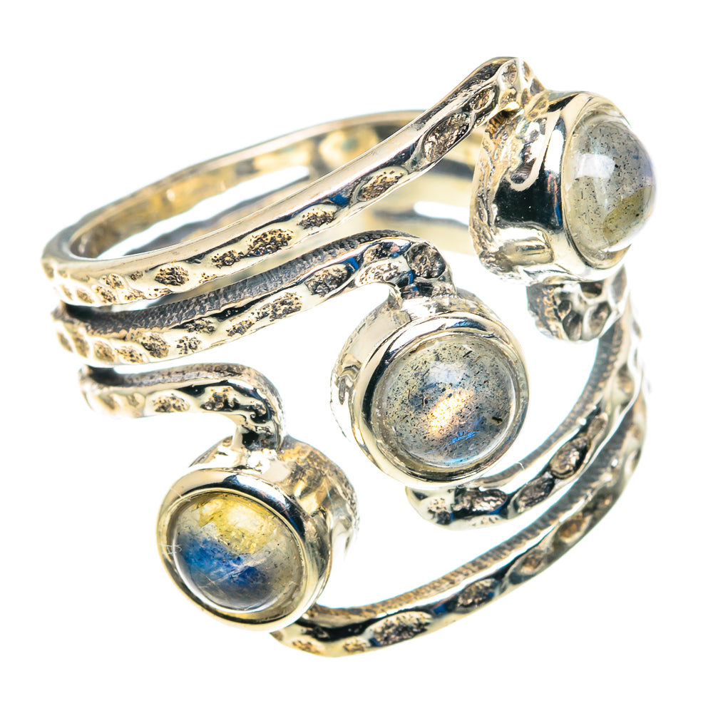 Rainbow Moonstone Rings handcrafted by Ana Silver Co - RING89412