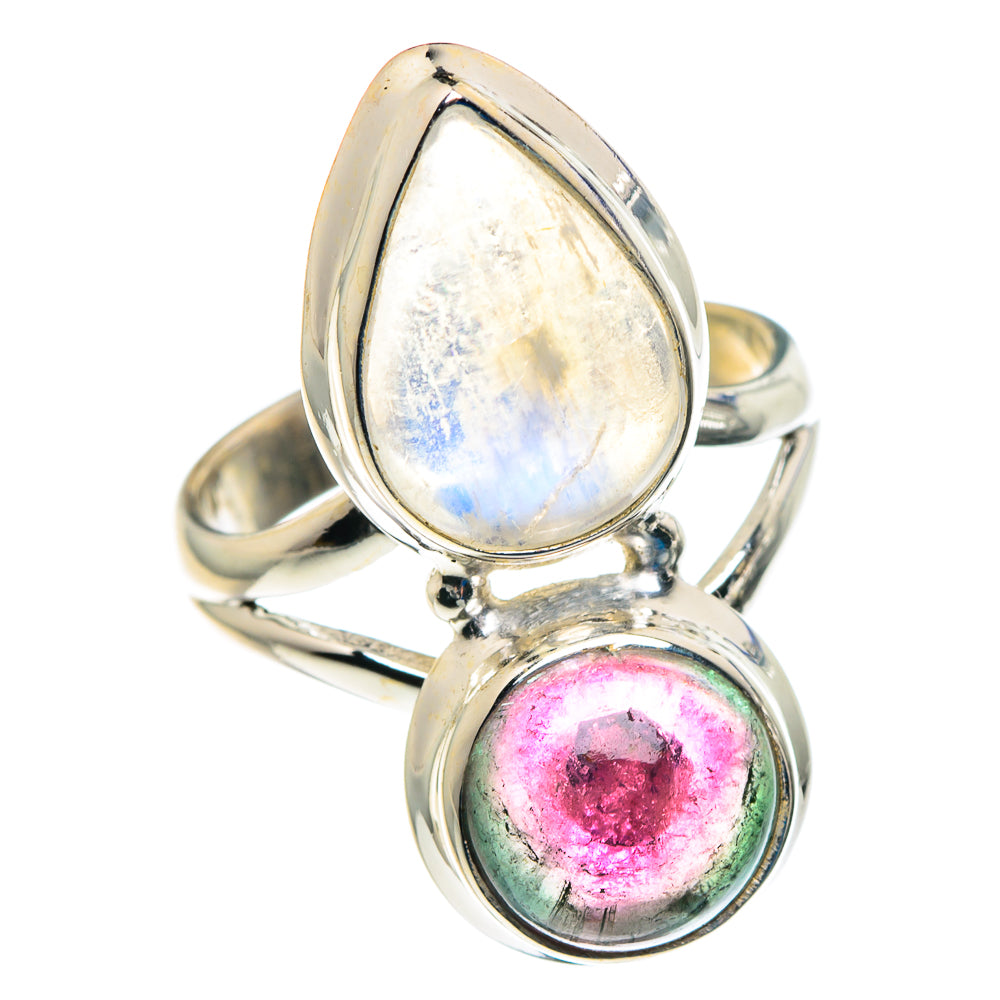 Rainbow Moonstone Rings handcrafted by Ana Silver Co - RING89438