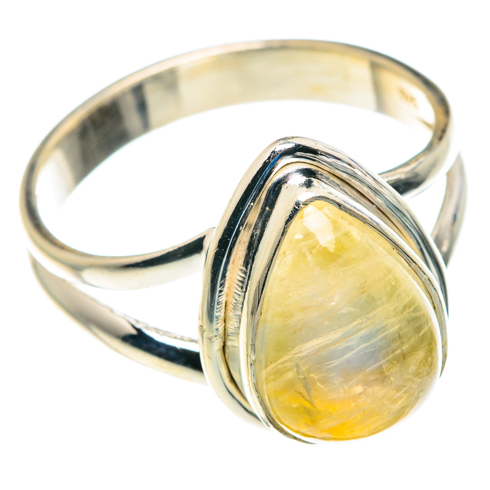 Yellow Moonstone Rings handcrafted by Ana Silver Co - RING89442