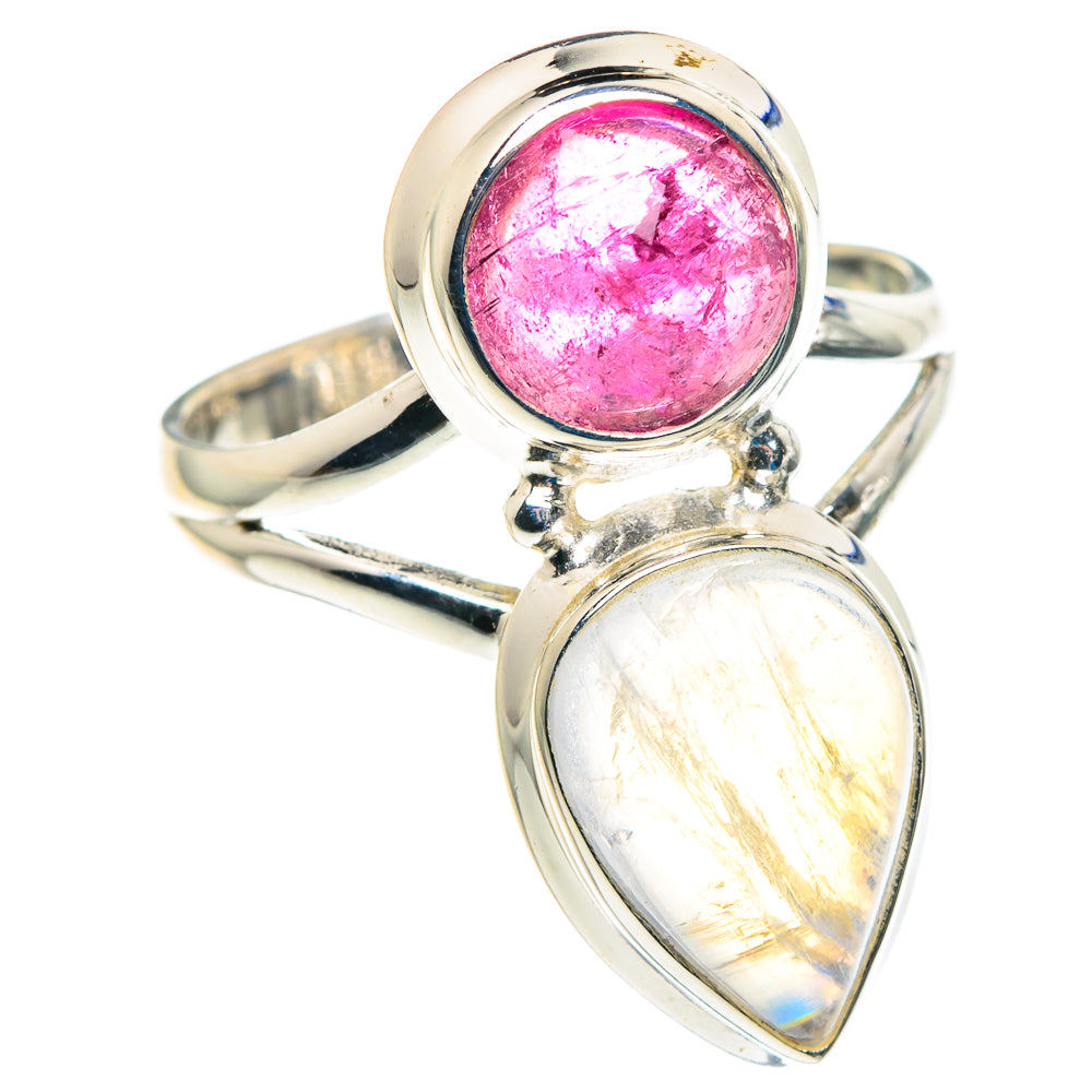 Rainbow Moonstone Rings handcrafted by Ana Silver Co - RING89462