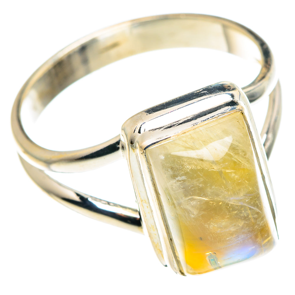 Yellow Moonstone Rings handcrafted by Ana Silver Co - RING89477