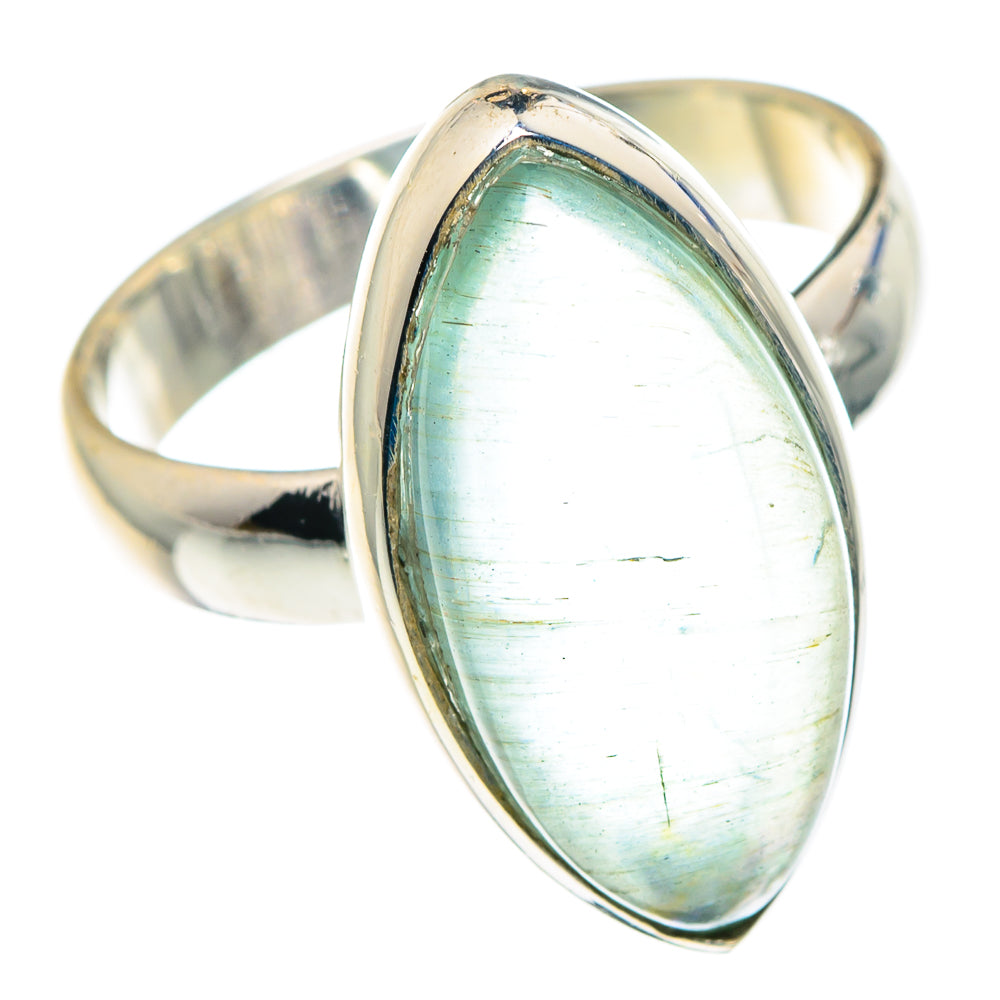 Size 6.5 aquamarine ring in 925 sterling silver with oval light-green gemstone