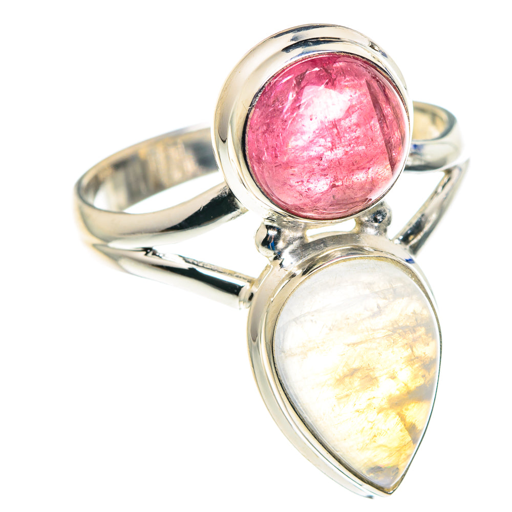 Rainbow Moonstone Rings handcrafted by Ana Silver Co - RING89495