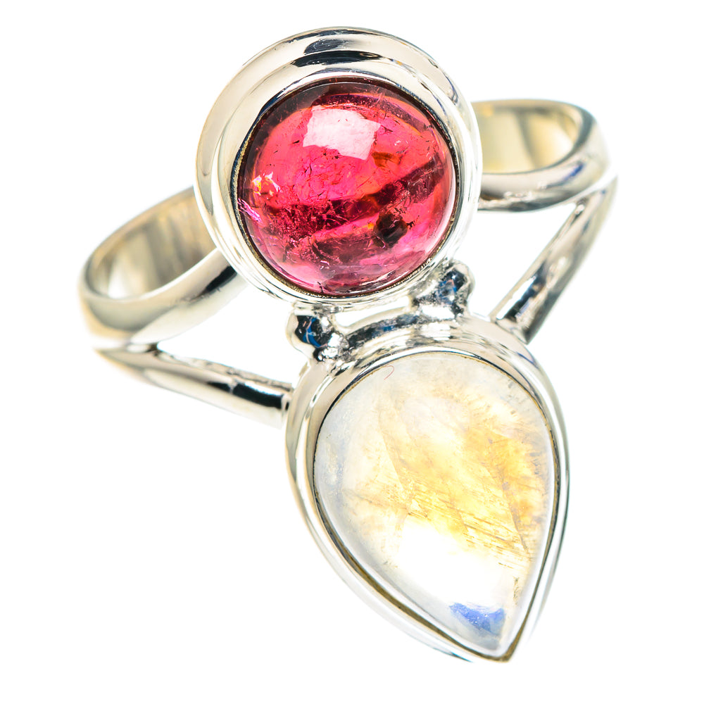 Rainbow Moonstone Rings handcrafted by Ana Silver Co - RING89496