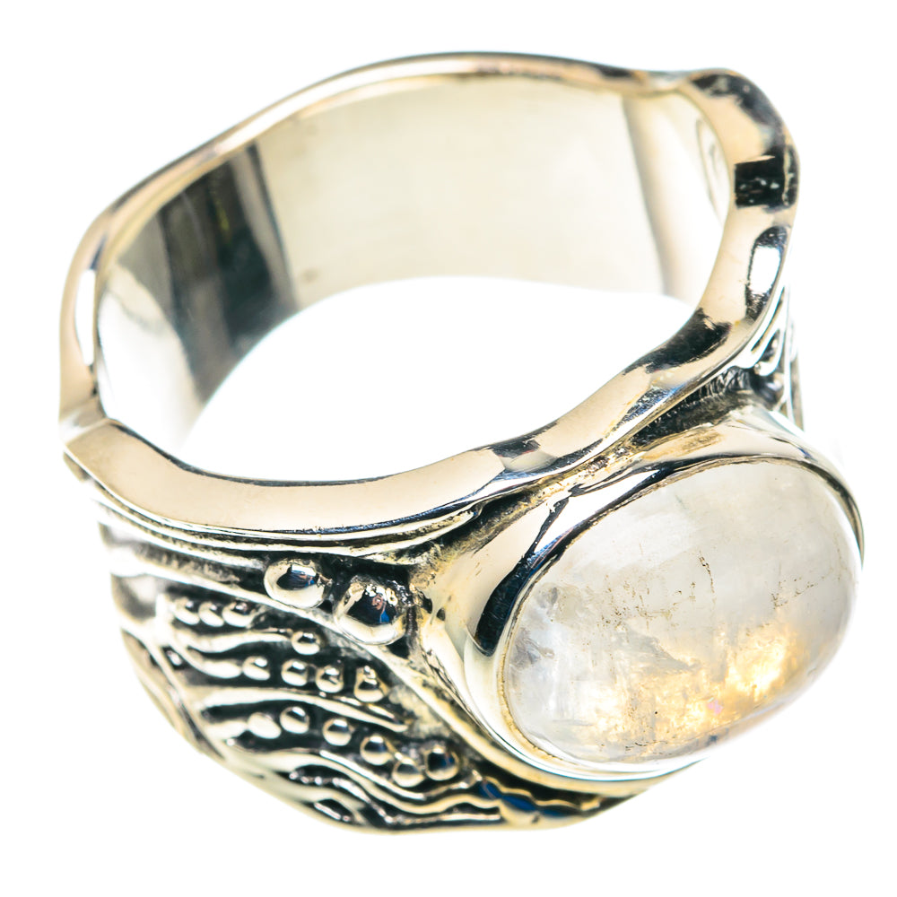 Rainbow Moonstone Rings handcrafted by Ana Silver Co - RING89501