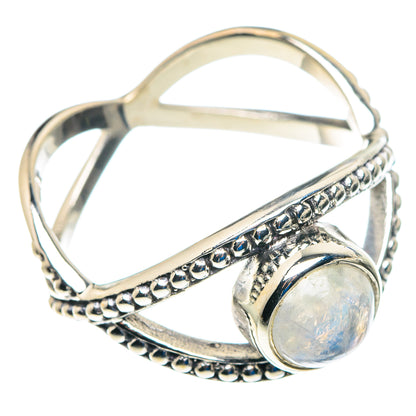 Rainbow Moonstone Rings handcrafted by Ana Silver Co - RING89502