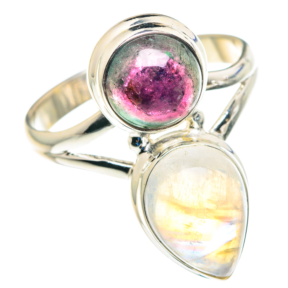 Rainbow Moonstone Rings handcrafted by Ana Silver Co - RING89503