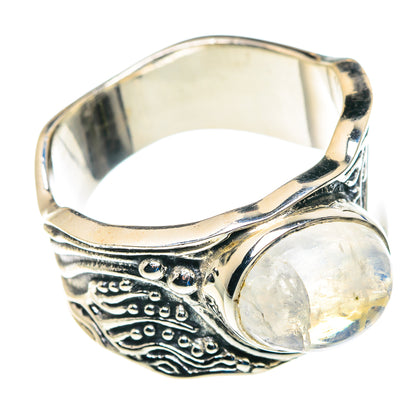 Rainbow Moonstone Rings handcrafted by Ana Silver Co - RING89533