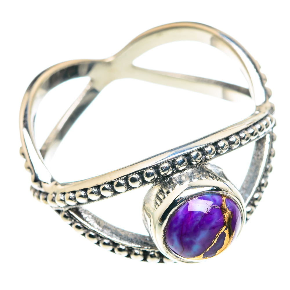 Purple Copper Composite Turquoise Rings handcrafted by Ana Silver Co - RING89559