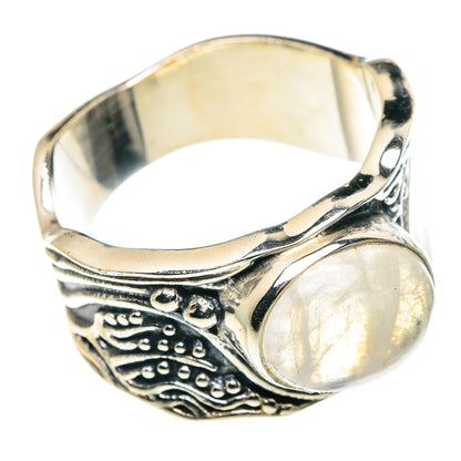 Rainbow Moonstone Rings handcrafted by Ana Silver Co - RING89563