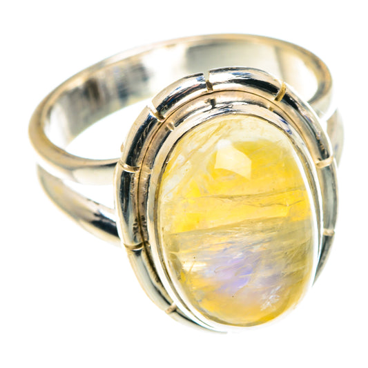 Yellow Moonstone Rings handcrafted by Ana Silver Co - RING89568
