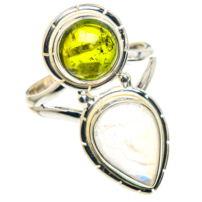 Rainbow Moonstone Rings handcrafted by Ana Silver Co - RING89577