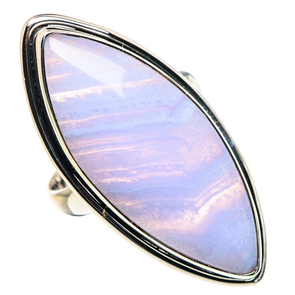 Blue Lace Agate Rings handcrafted by Ana Silver Co - RING89595