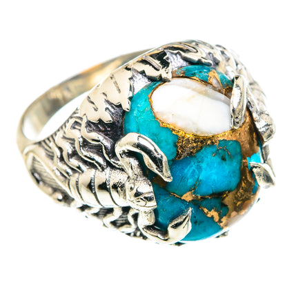 Blue Copper Composite Turquoise Rings handcrafted by Ana Silver Co - RING89610