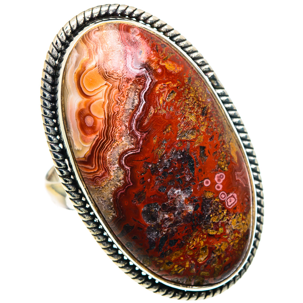 Crazy Lace Agate Rings handcrafted by Ana Silver Co - RING89616