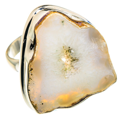 White Geode Slice Rings handcrafted by Ana Silver Co - RING89637 - Photo 2