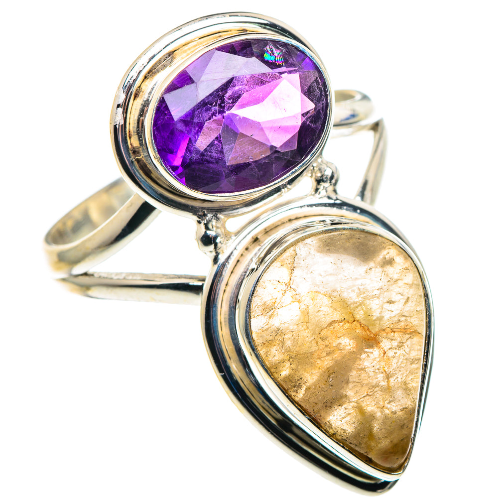 Rainbow Moonstone Rings handcrafted by Ana Silver Co - RING89669 - Photo 2